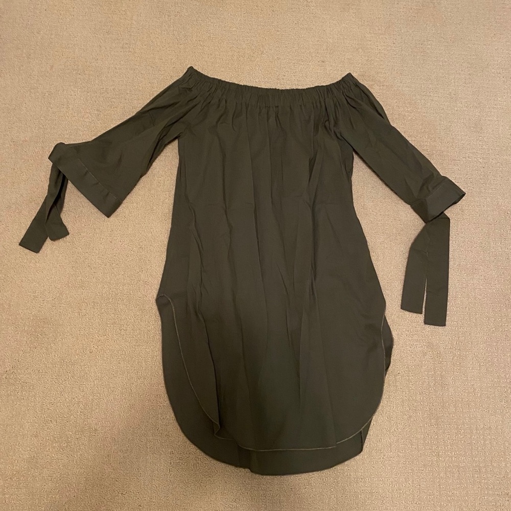 Off-the-Shoulder Forest Green Top